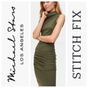 NWT MICHAEL STARS Los Angeles Macy Mock Neck Ribbed Dress For STITCH FIX Sz: XL